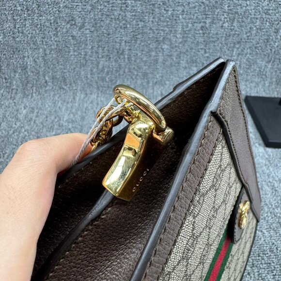 Gucci Ophidia Chain Brown Small Canvas Shoulder Bag 899-081425 - Picture 8 of 13